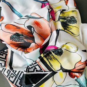 CHICO'S Women's Floral Geometric Multicolor Square Scarf NWT